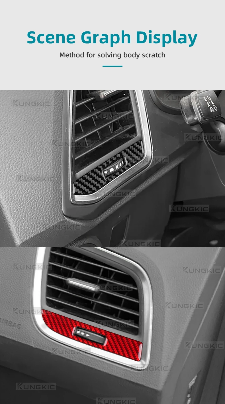 Echter, weicher Carbonfaser-Aufkleber für SEAT Ateca 5F 2016-2025 und Cupra Ateca 5F 2018-2025, LHD RHD, für die zentrale Steuerung und den Luftauslass im Auto – Detail 9