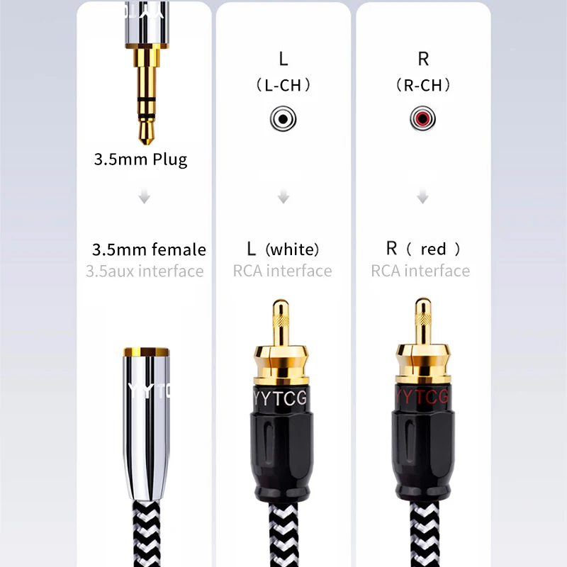 Jack 3,5 mm do 2 RCA Kabel do wzmacniacza TV Kino domowe 3.5 Jack Aux Kabel żeński do 2RCA męski Aux Audio Kabel