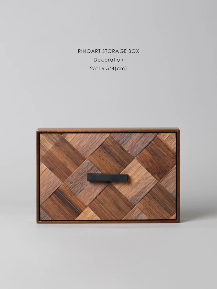

Шкатулка для украшений Rinoart ручной работы из орехового дерева с плетением «Пальмовое плетение», большая вместимость, декоративная коробка ручной работы для дома, Северная Америка