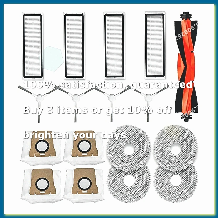 For Robot Vacuum X20+ / X20 Plus Replacement Parts Main Side Brush Hepa Filter Mop Cloth Dust Bags Accessories