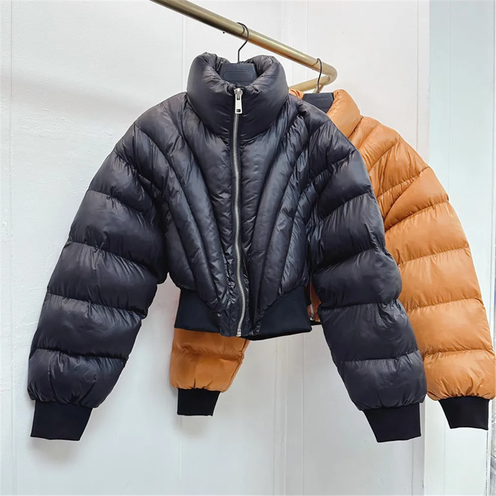 Winter New Fashion Design Stand Collar Padded Jacket Women long sleeved slim Cotton Coat Female warm Outerwear Y4719