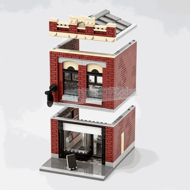 NEW 1122PCS Modular Music Record Store Building Blocks City Street Shop Architecture Model DIY Assembly Toy Creative Decor Gift