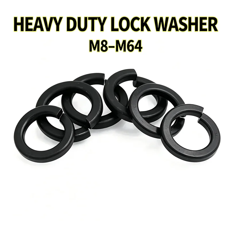 Heavy Duty Carbon Steel Split Lock Washers High Strength Elastic Spring Lock Gaskets M8-M64 Industrial Hardware