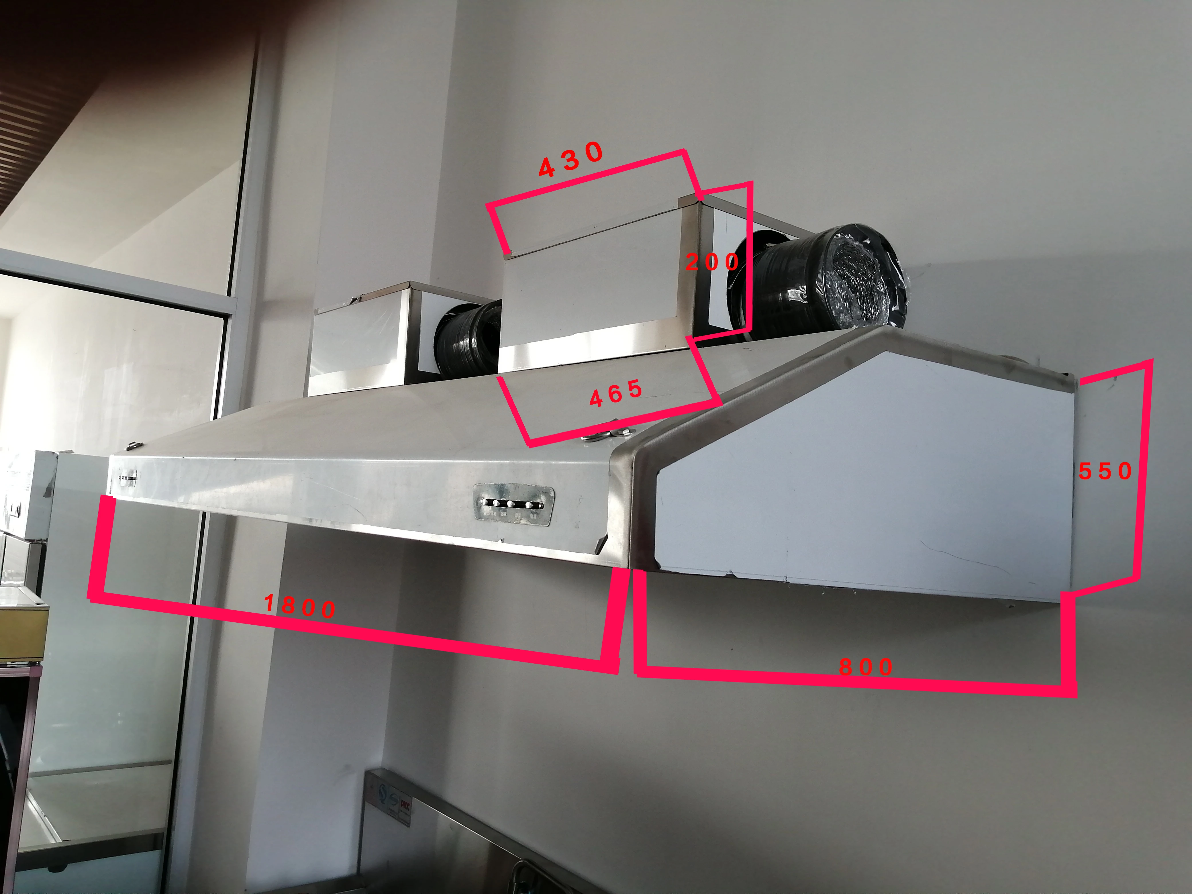 2022 Commercial Stainless Steel Kitchen Hood Range Hood Kitchen Decoration 201/ 304 Stainless Steel for Hotel Kitchens LOW Noise