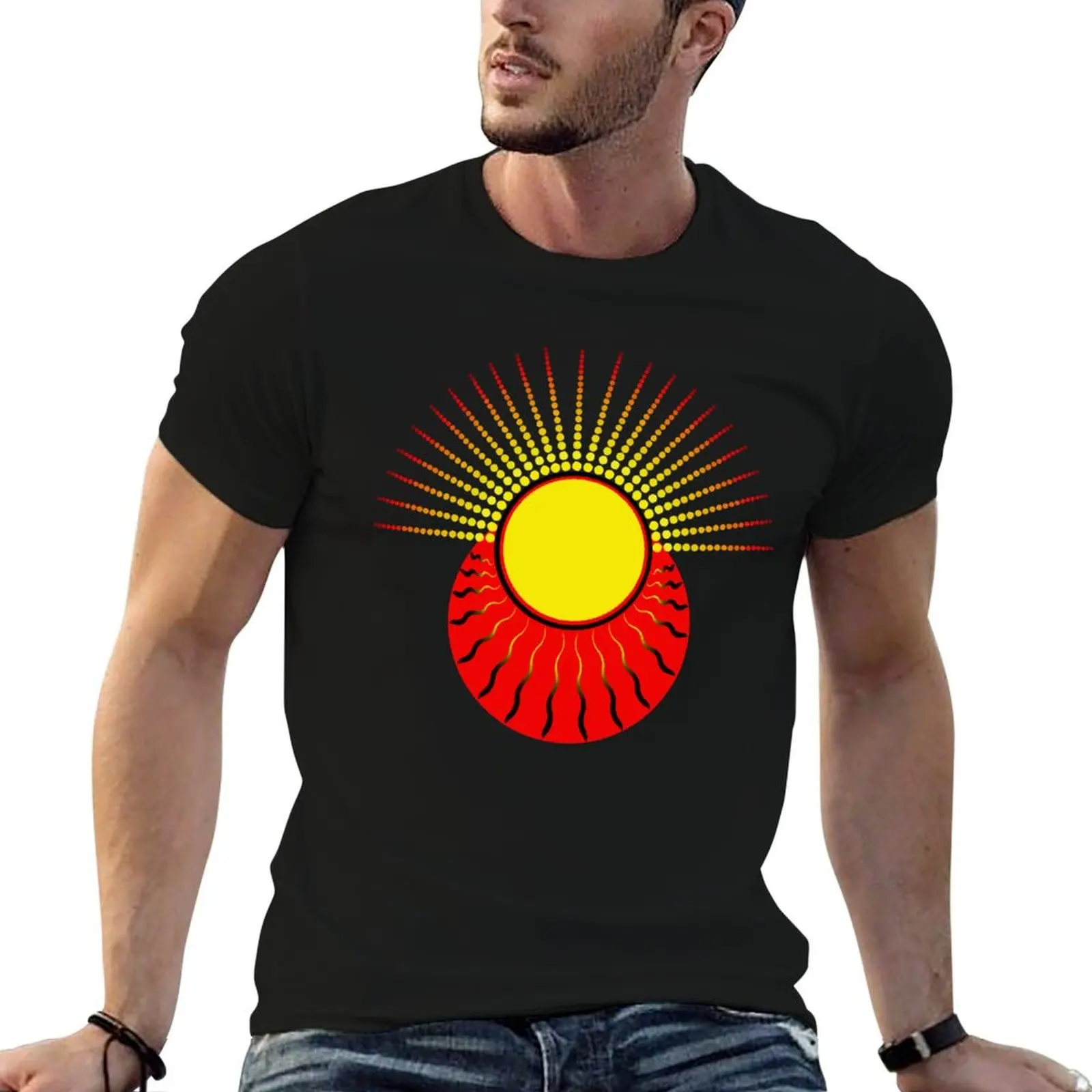 Sun, Land & People T-Shirt Large Size Casual Tee Shirt