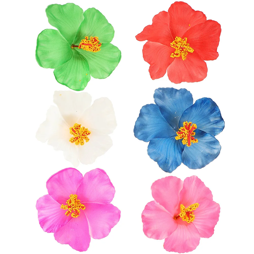 

6 Pcs Hair Toppers Summer Accessories Elasticity Flower Clips for Girls Seaside