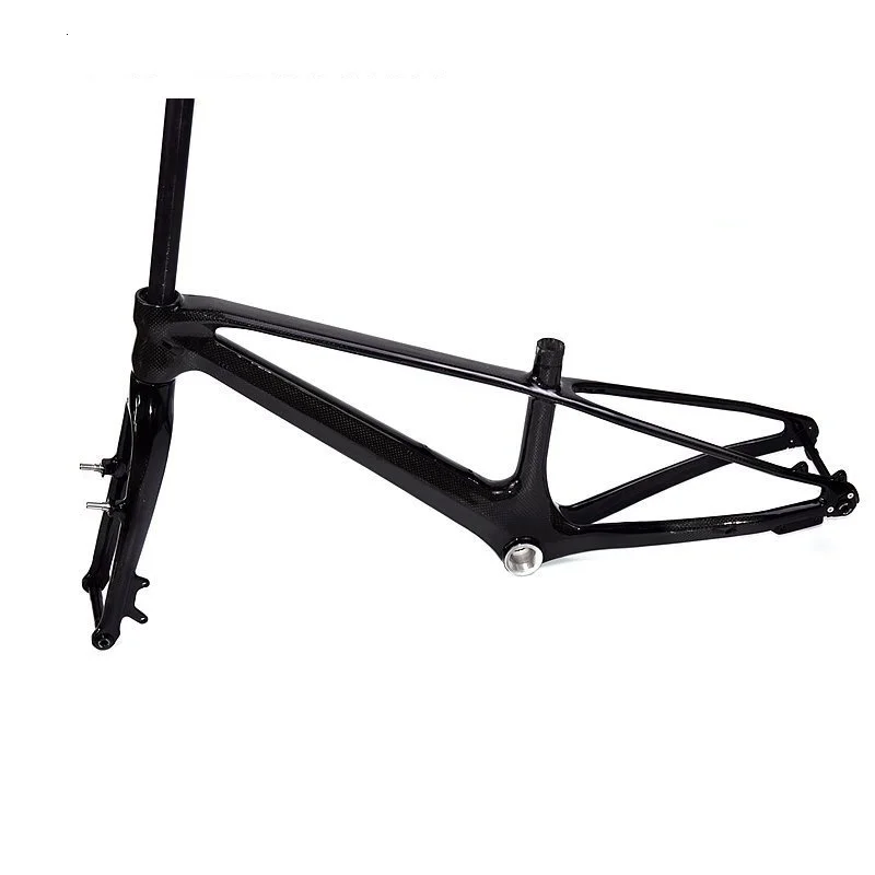 20 Inch Carbon Fiber Road Bike Frameset Thru Axle Internal Cable Small Wheel Framework 142*12mm Wheelset 100x15mm Front Fork