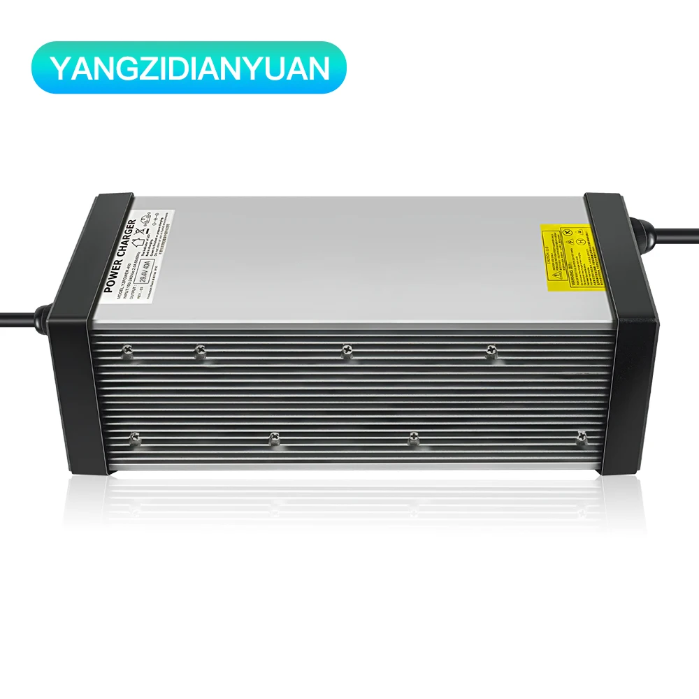 29.4V 40A lithium battery charger 7S 24V high power charger safe fast charging aluminum shell material with cooling fan