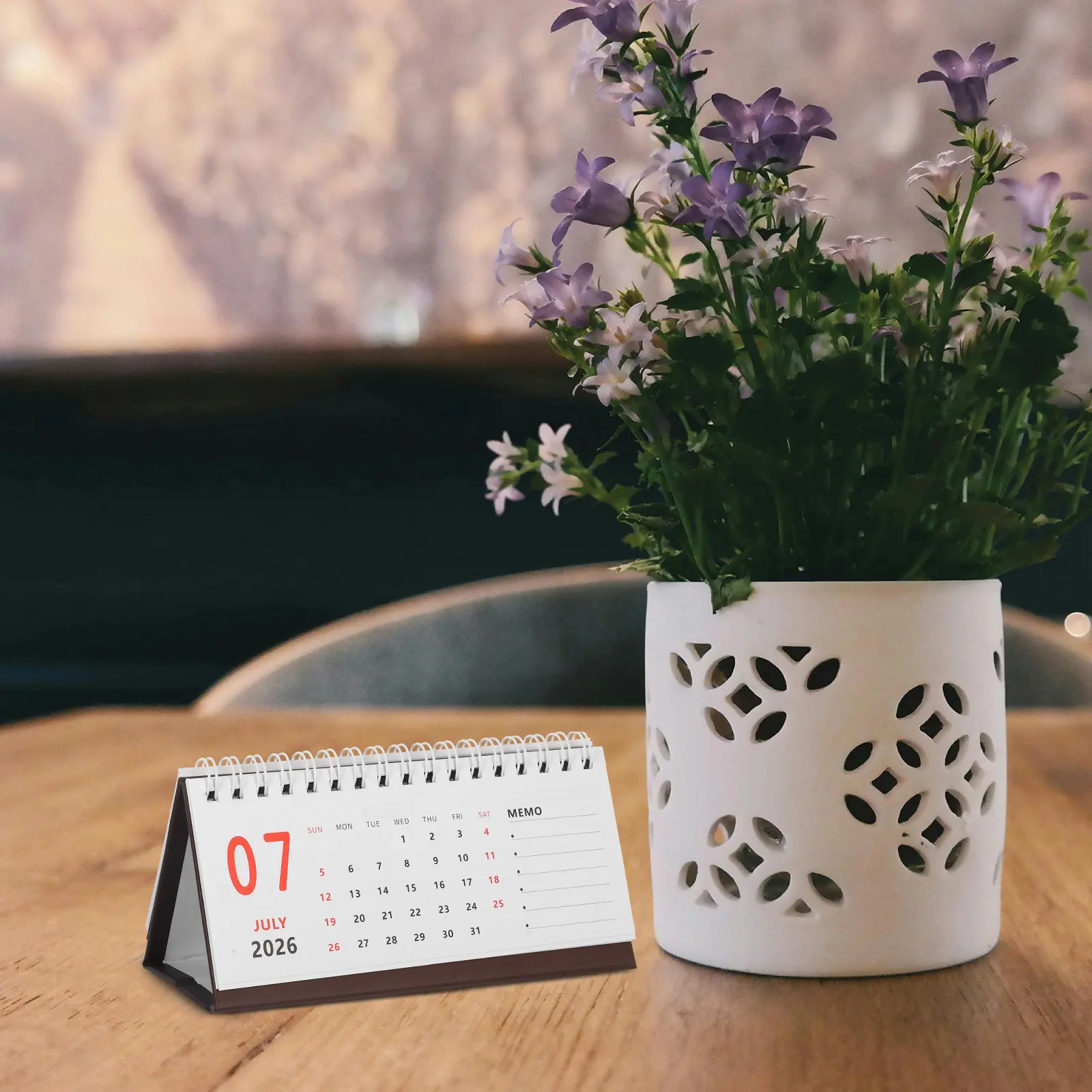 2025-2026 Desk Calendar Small Desktop Standing Flip Monthly Planner Compact Minimalist Office Home Organization Daily Schedule
