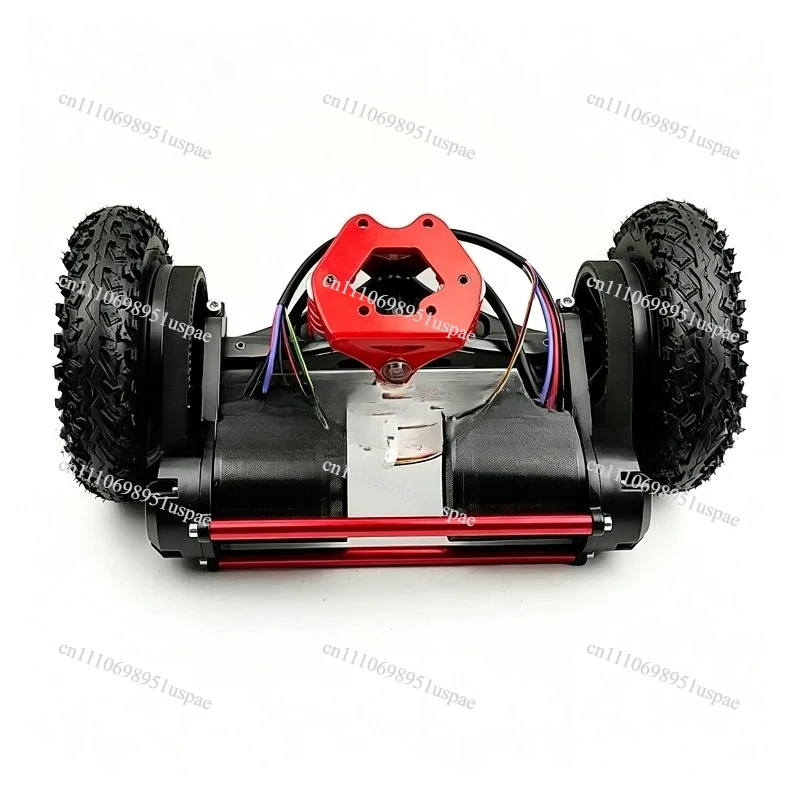 Red 4WD Electric Belt Drive Longboard Mountain   Tires
