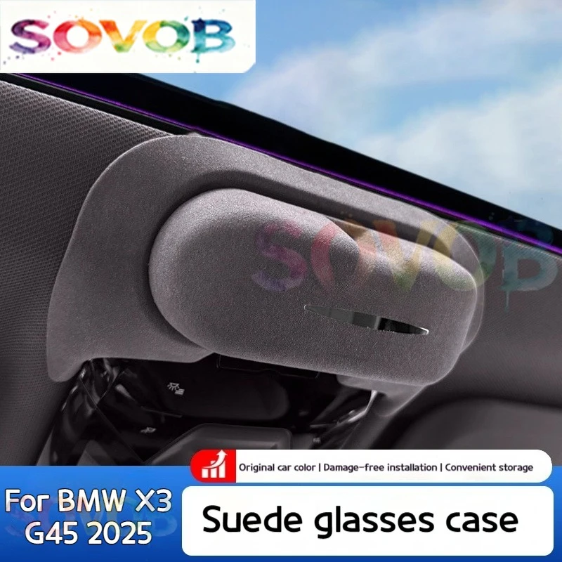 For BMW 5 Series X3 G60 G45 2024-2025 Carglasses Case Modified Sunglasses Storage Clip Roof Sunglasses Frame Interior Accessorie