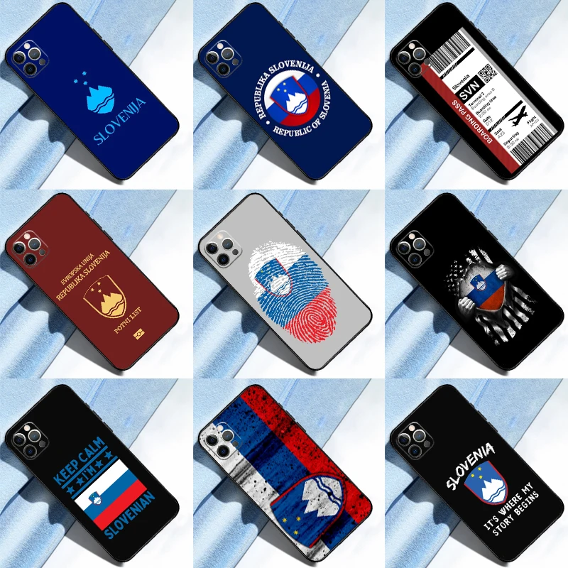 Slovenia Slovenija Flag Phone Case For iPhone 14 15 16 13 12 11 Pro Max mini XR X XS Max Plus Back Cover