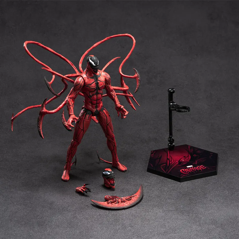 Zd Speelgoed 22 cm Venom Adversary Carnage Action Figure 1/10 Schaal Collectible Ornament Classic Carnage Serie Verjaardagscadeau voor jongens