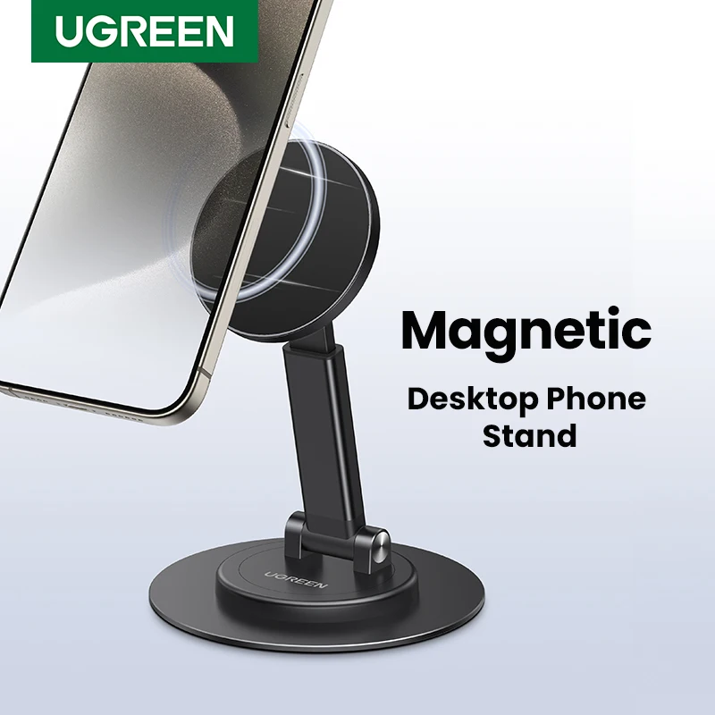 Magnetyczny stojak na telefon UGREEN 360° °   Obrotowy aluminiowy stojak na telefon komórkowy do Magsafe iPhone 15 14 13 Pro Max Xiaomi Samsung Huawei