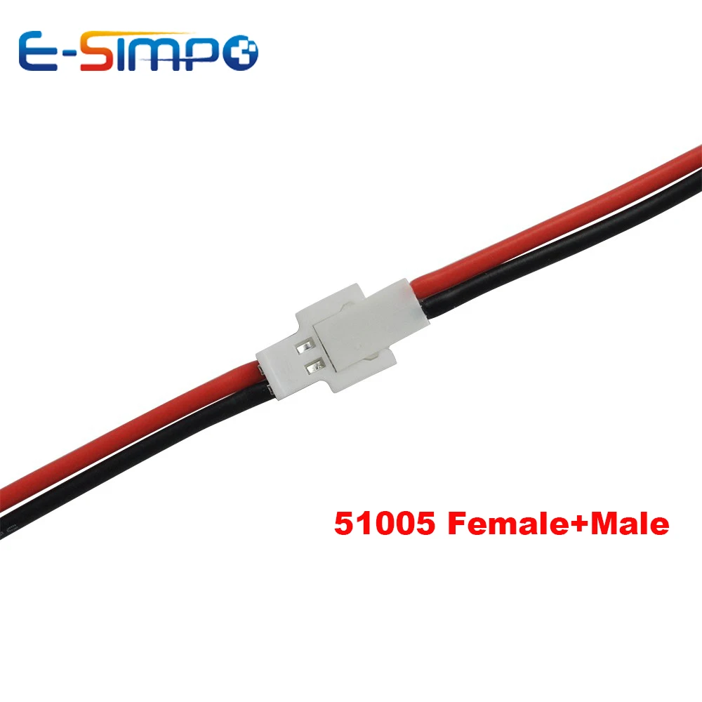 10pcs 51005 51006 2P 3P 4P 26AWG 15CM 3.7V Battery Charge Wire Terminal Connector Plug Male+Female with Wire each 150mm