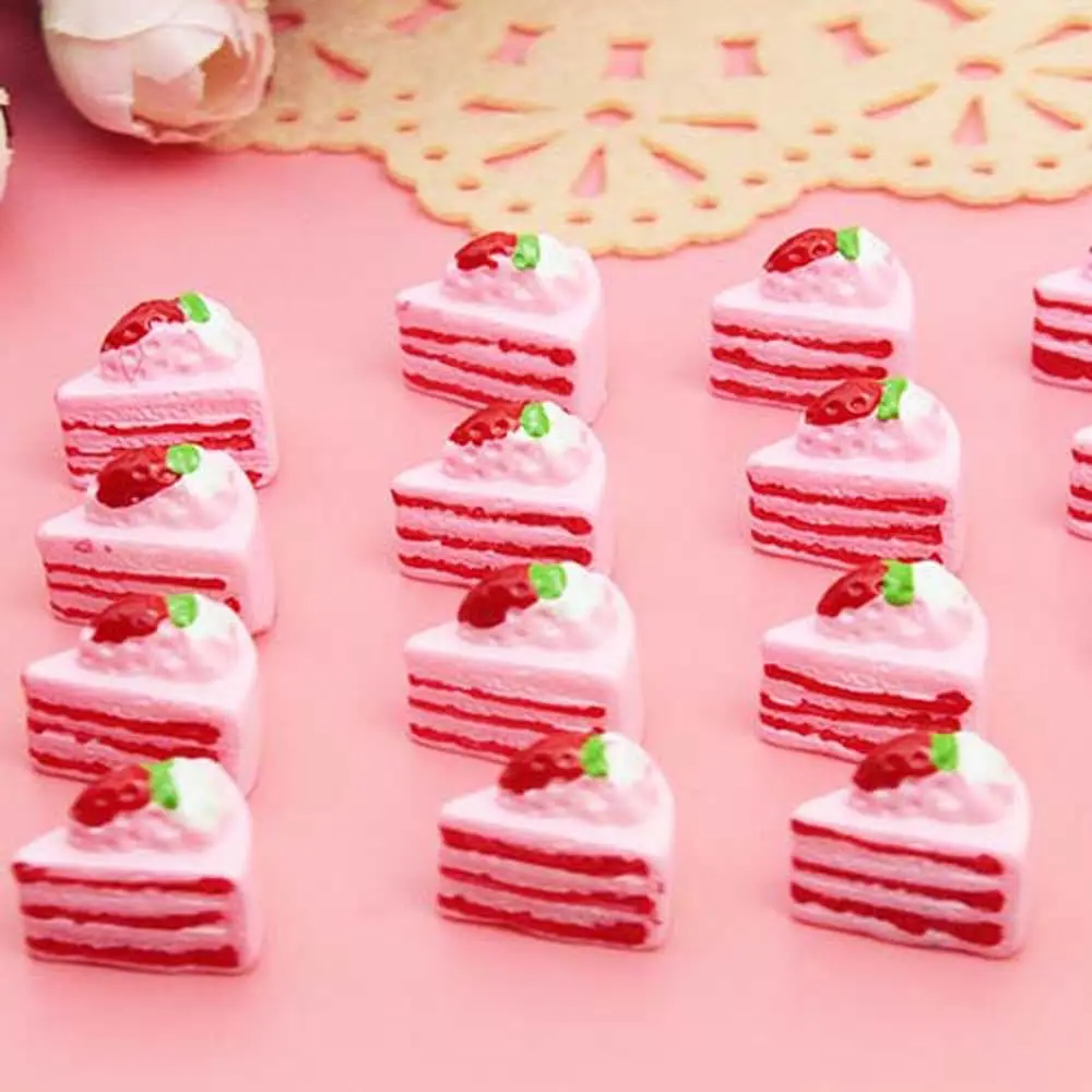 10 Pcs DollHouse Cakes Kawaii DIY Miniature Artificial Fake Doll Food Cake Resin Ornament Craft Play Doll House Accessories