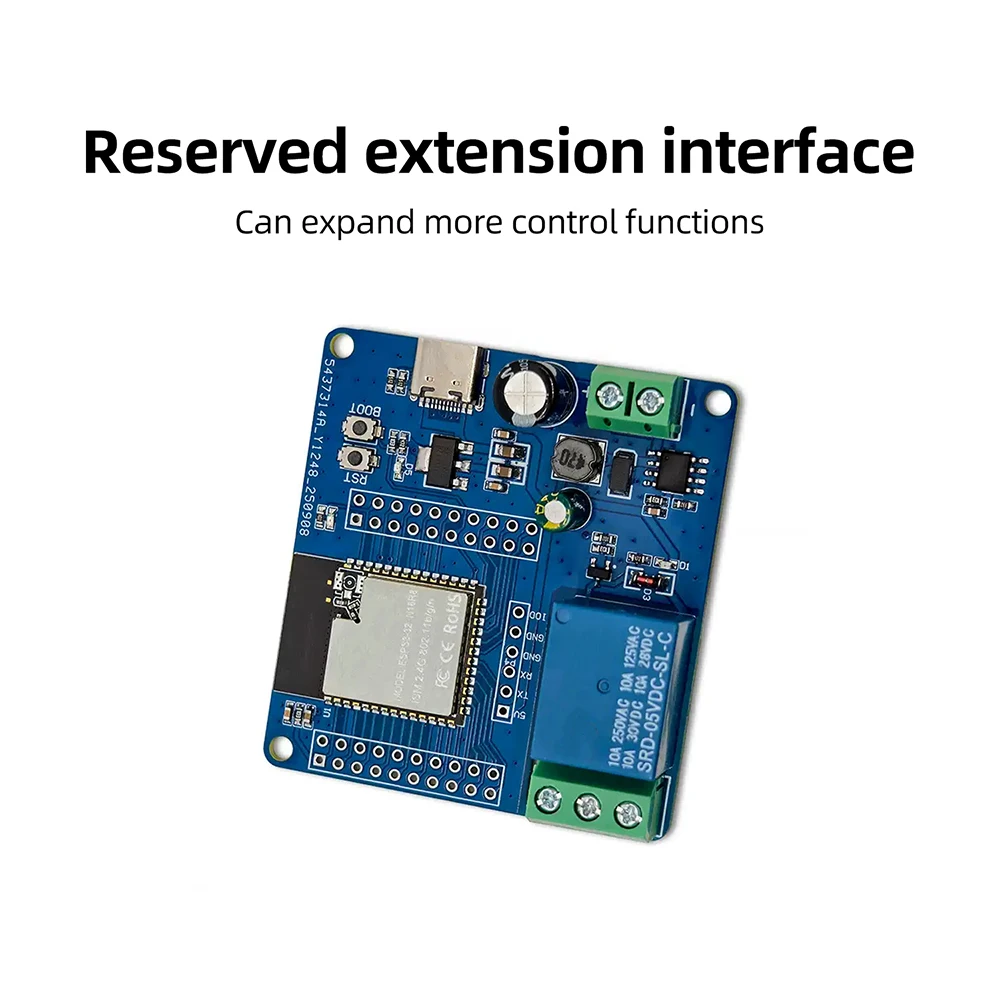 DC 5-60V Einkanal-Relaismodul WI-FI BT ESP32-N16R8 Relaisplatine Typ-C-Schnittstelle – Detail 6