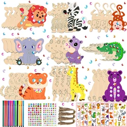 270PCS animal wooden crafts set, birthday crafts, wooden pendants for painting, crafts set
