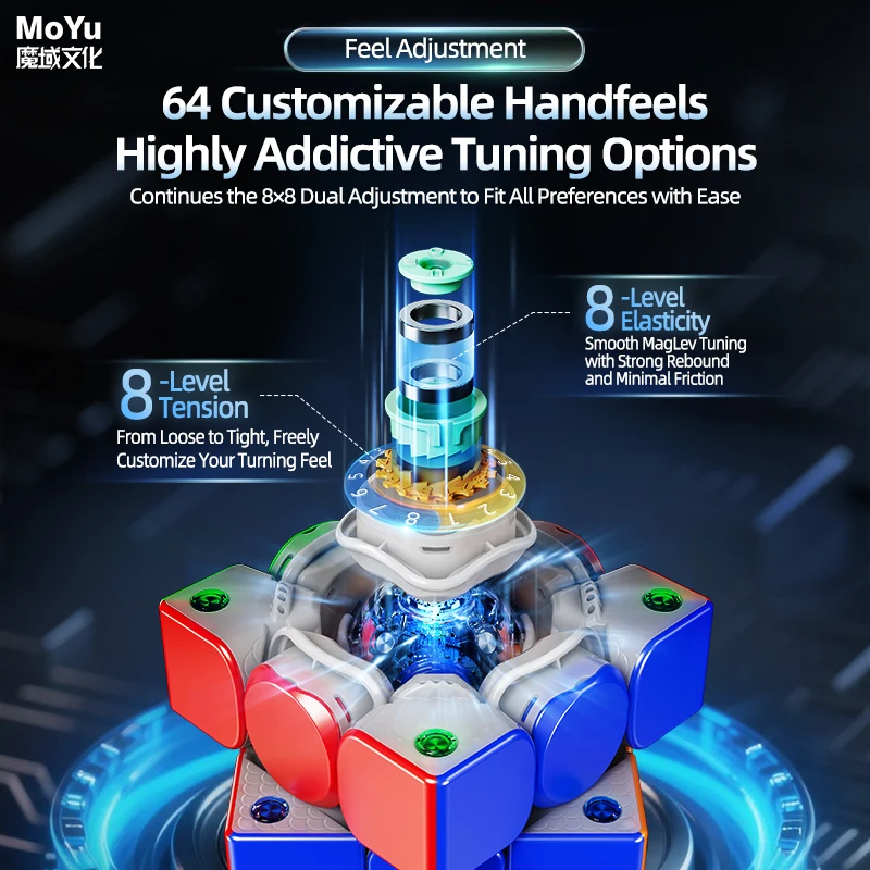 MoYu WeiLong AI WRM V11 Al 3X3 MagLev Gyroskop Core Magic Cloth Magic Cube Puzzle Spielzeug Geschenk Cubo Magico