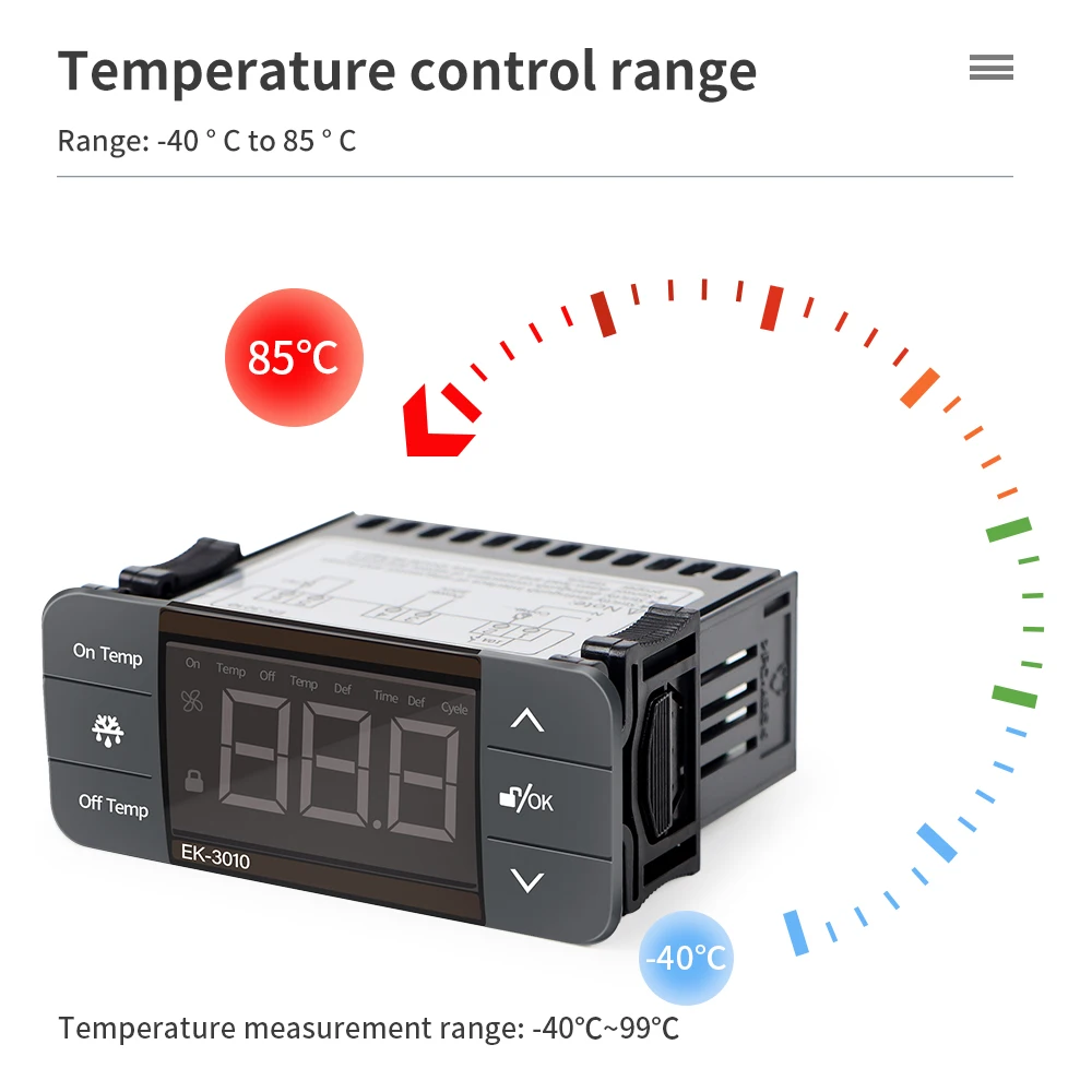 EK-3010/EK-3020/EK-3030 cyfrowy termostat ledowy regulator temperatury termoregulator chłodniczy Alarm rozmrażania