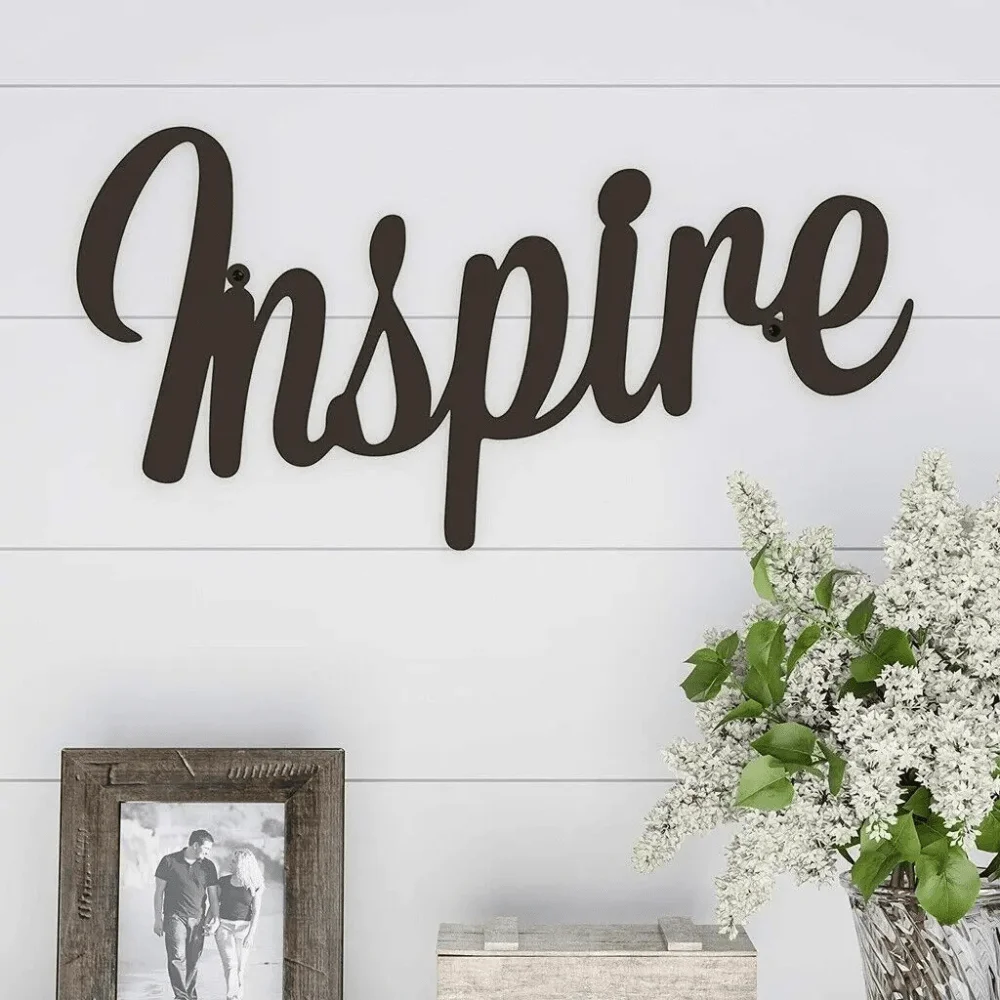 CIFBUY Metal Wall Art - 3D Hollow Decorative Sign for Home, Farmhouse Rustic Inspirational Words Wall Decor