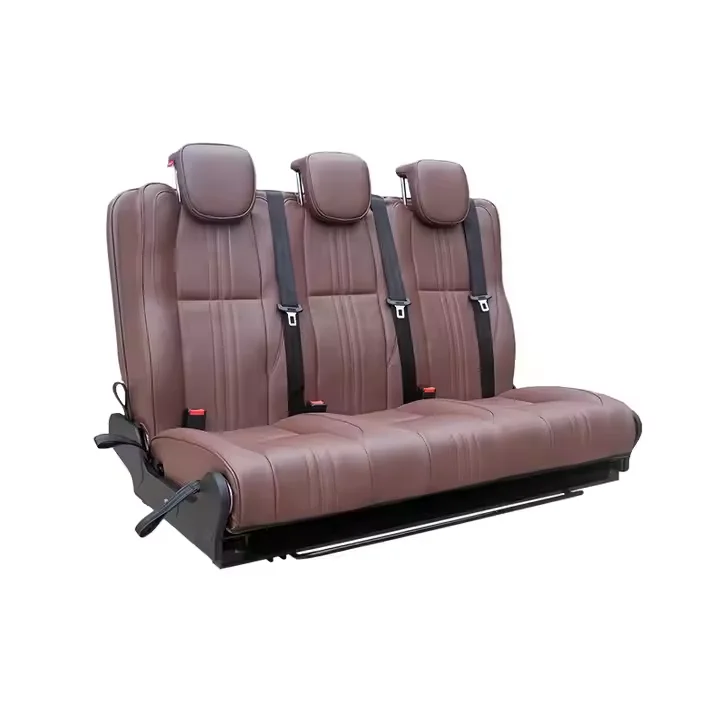 3-Person Leather PU Trifold Folding Luxury Customizable Seats Modified Car Seats RV MPV Van Motorhomes Alphard Land