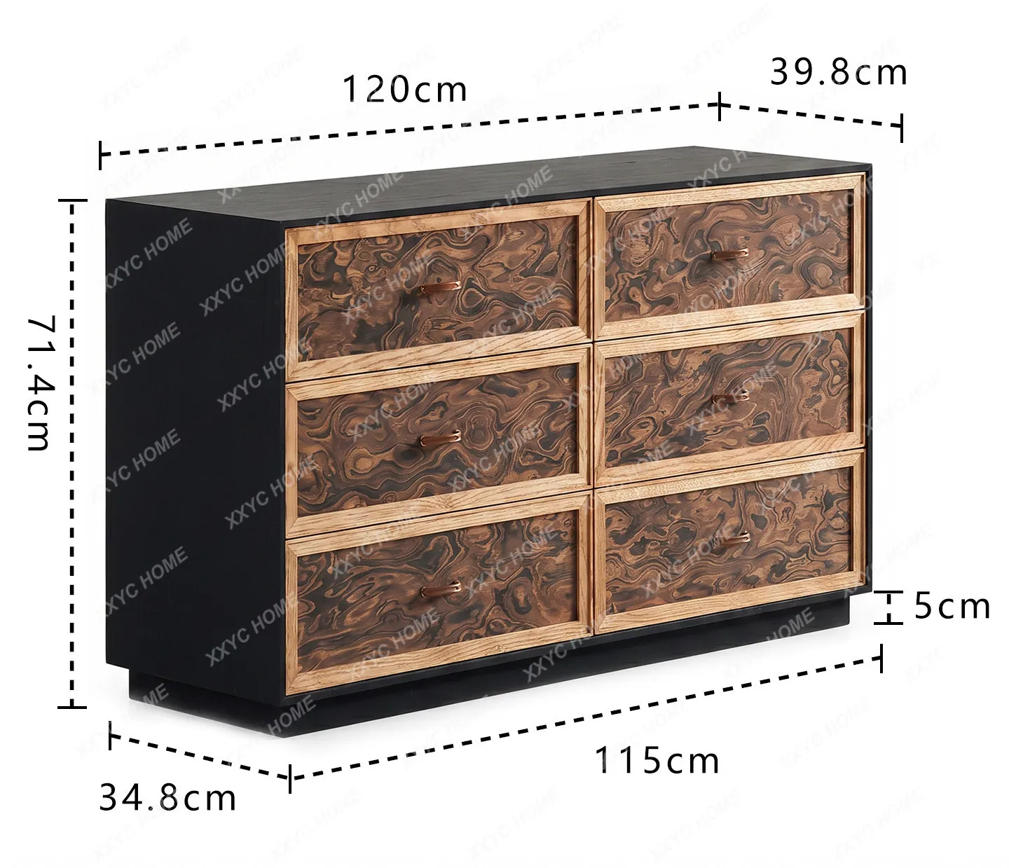 Mid Century Modern Vanity Table with Expandable Drawers Storage Dresser for Small Apartment Bedroom Corner