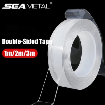 SEAMETAL SUPER STRONG DOUBLE SIDED ADHESIVE TAPE WASHABLE REUSABLE TRANSPARENT DOUBLE TAPE NO TRACE STICKER FOR CAR HOME OFFICE