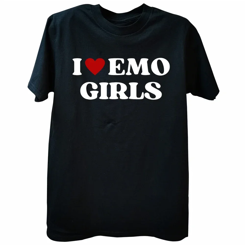 

Футболка мужская с коротким рукавом и надписью «I Love My Emo Gf»