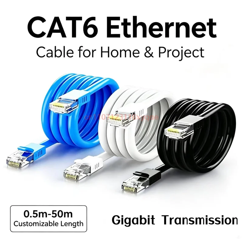0.5/1/2/3/5/10/15/20/30/50M Cat6 Ethernet Cable RJ45 UTP 1000Mbps Network Cord LAN Wire Internet Lead Cord Router Computer Cable