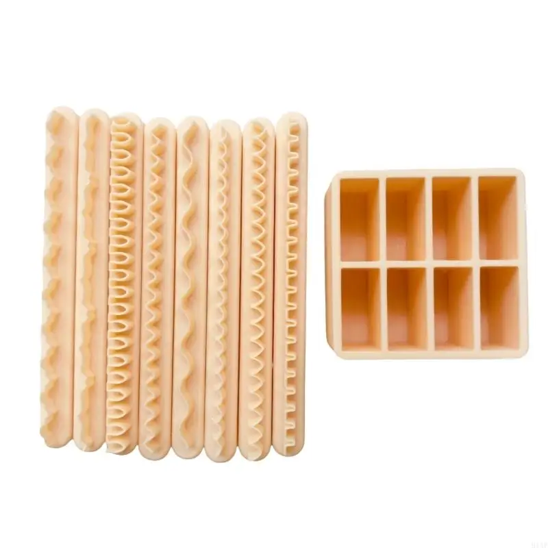 91AF Flower Edges Molds Includes 8 Floral Cutters And Case For Polymer Clay Crafts Jewelry Accessories
