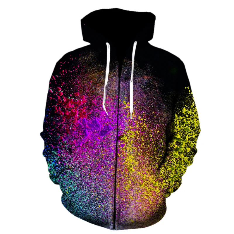 

Speckled tie dye pattern Zipper Hoodie 3D Sweatshirt Men/Women Hooded Autumn And Winter Coat Mens Clothing Funny Jacket Fashion