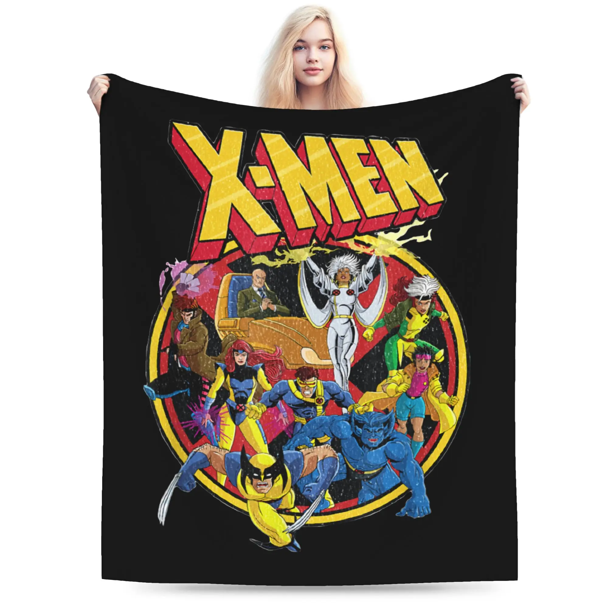 

X-Men Animated Series Retro 90s Blankets Flannel Winter Multi-function Ultra-Soft Throw Blankets for Bed Travel Bedspreads