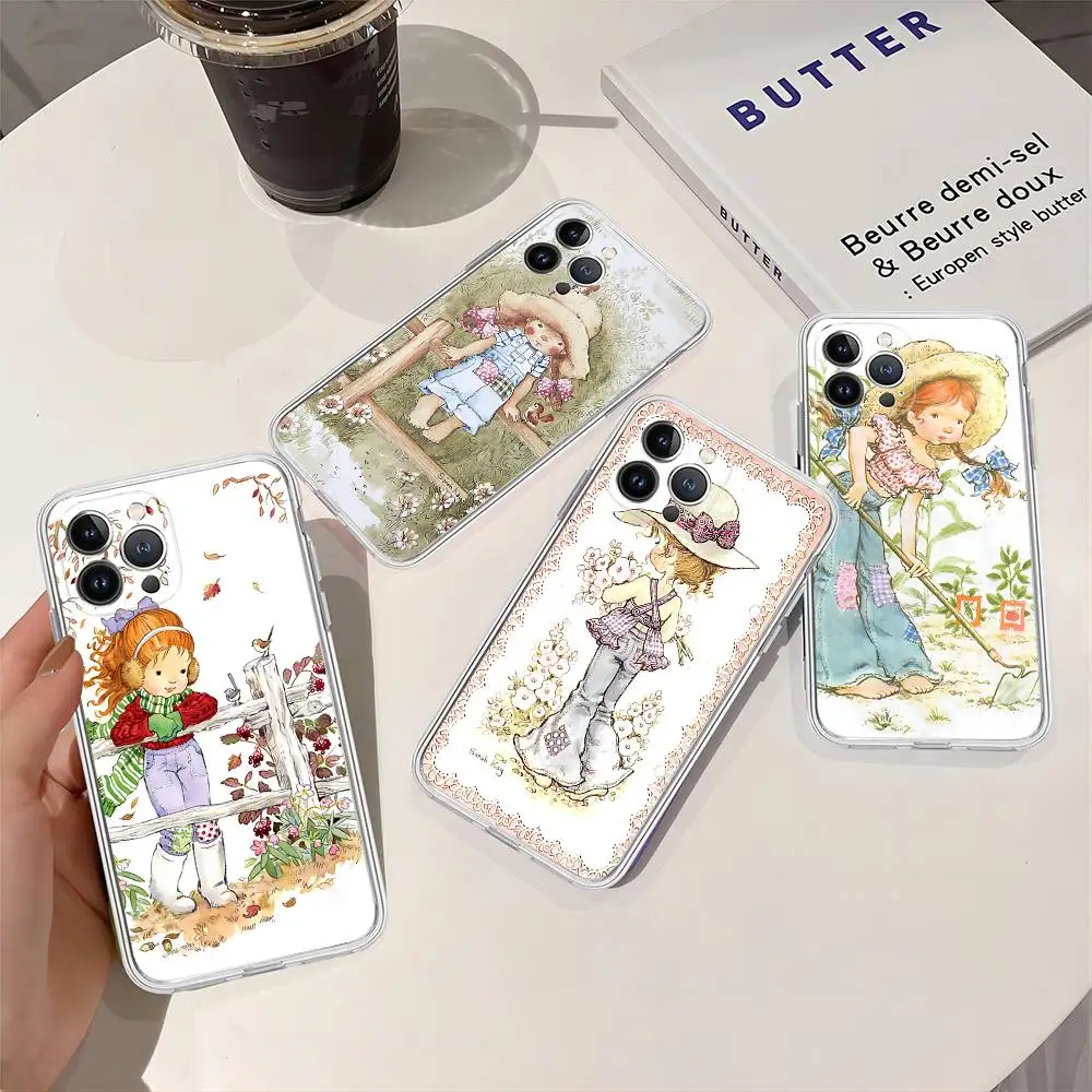 S-sarah k-kay meninas bonito caso de telefone para iphone 16 15 14 11 12 13 mini pro xs max capa 6 7 8 plus x funda escudo