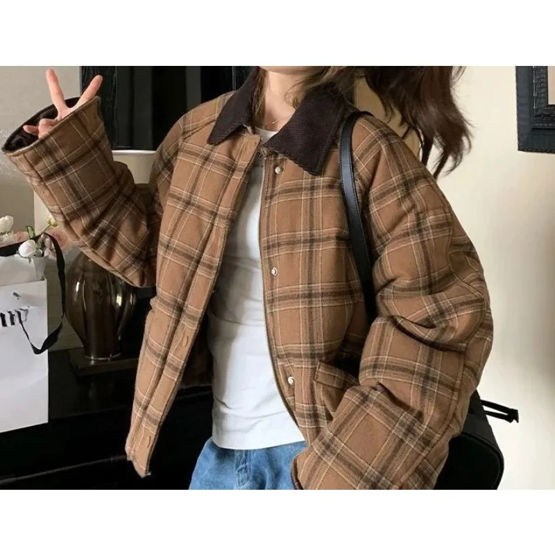

Retro Plaid Warm Cotton Jacket Winter 2025 New Jacket Short Anti Cold Suit