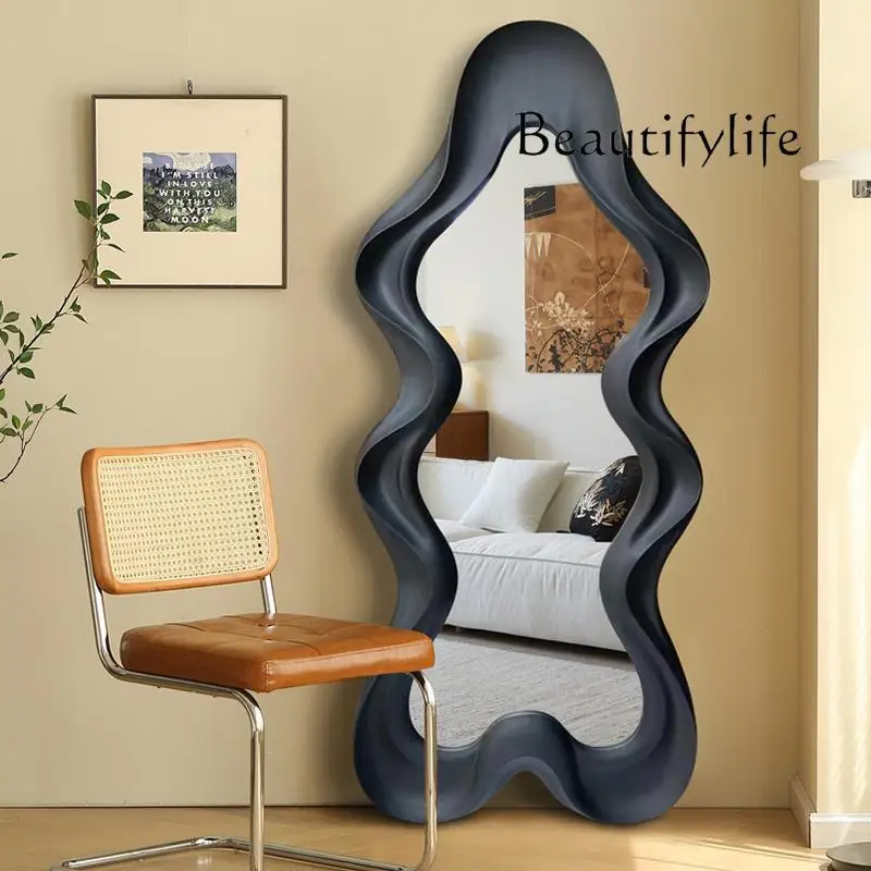 New French full-length mirror special-shaped creative American wall hanging light luxury bedroom wall hanging European floor