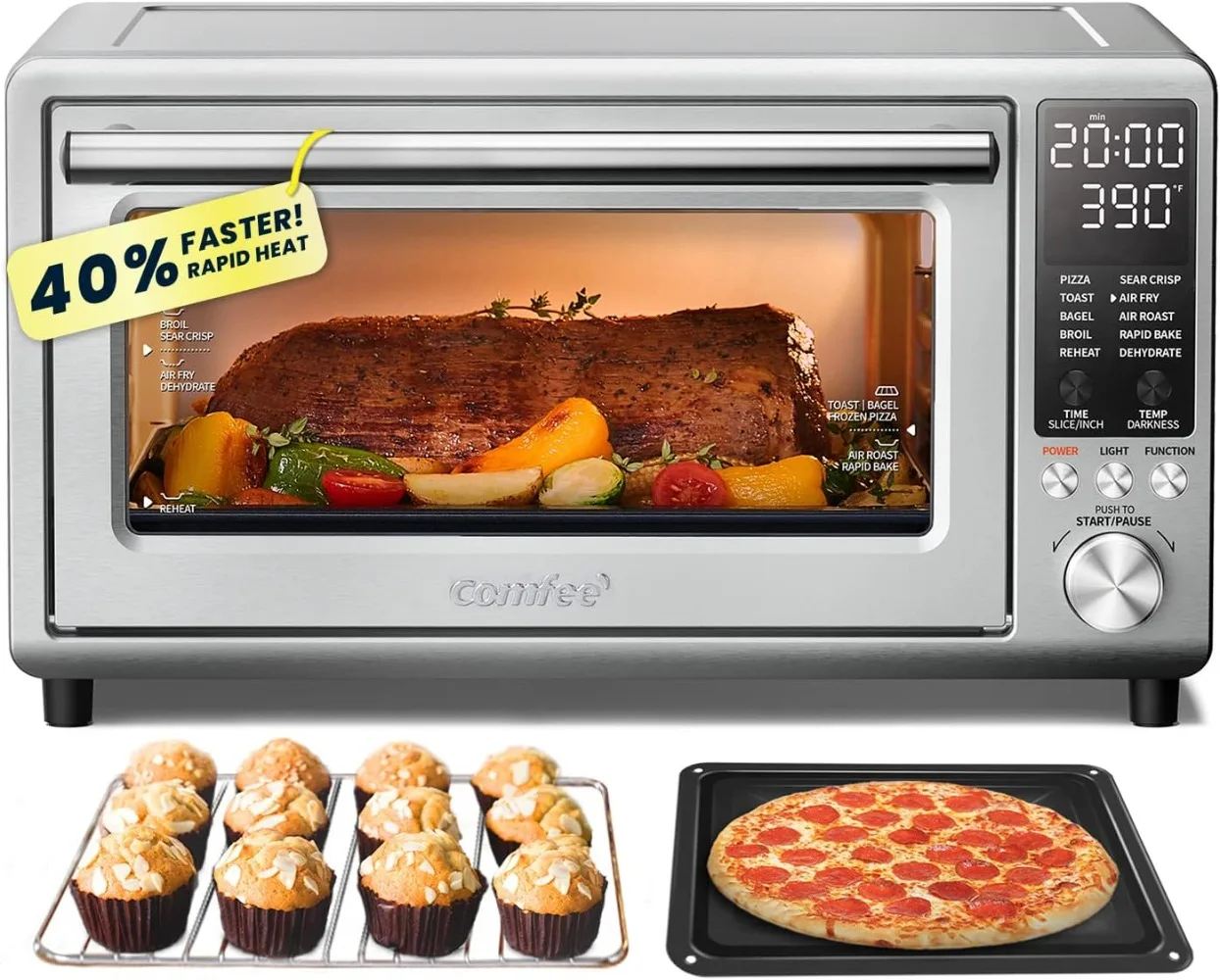 Toaster Oven Air Fryer FLASHWAVE™ Ultra-Rapid Heat Technology, Convection Toaster Oven Countertop