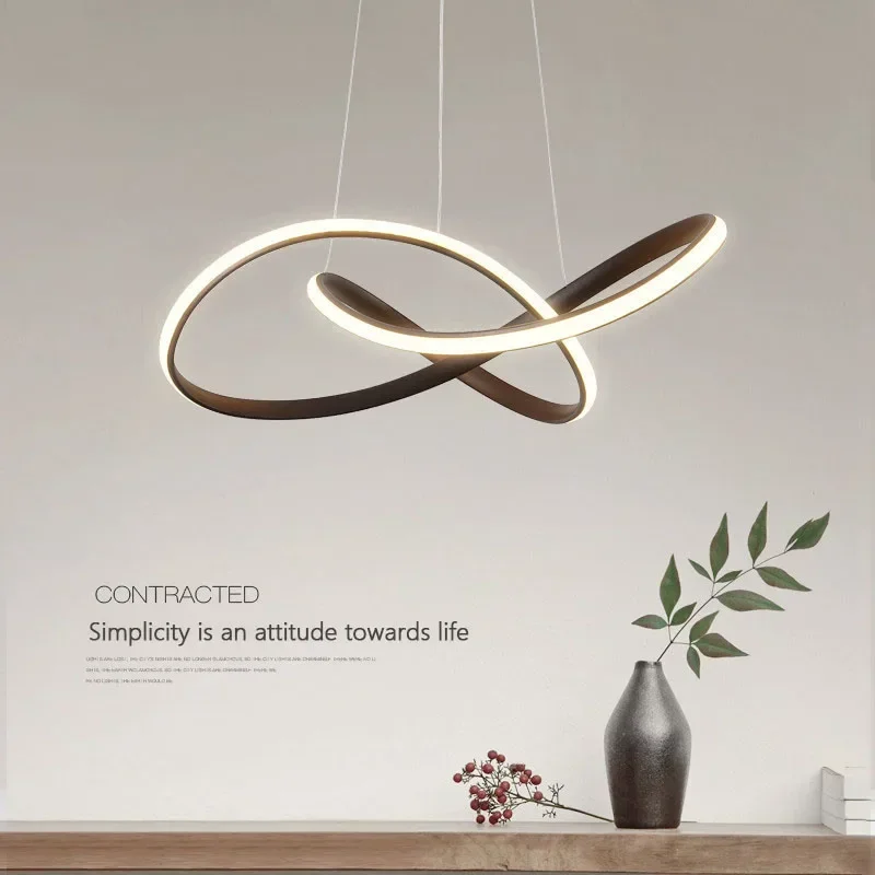Modern and Minimalist Nordic LED Chandelier Dining Room Bedroom Hotel Cafe Hanging Lamp Indoor Home