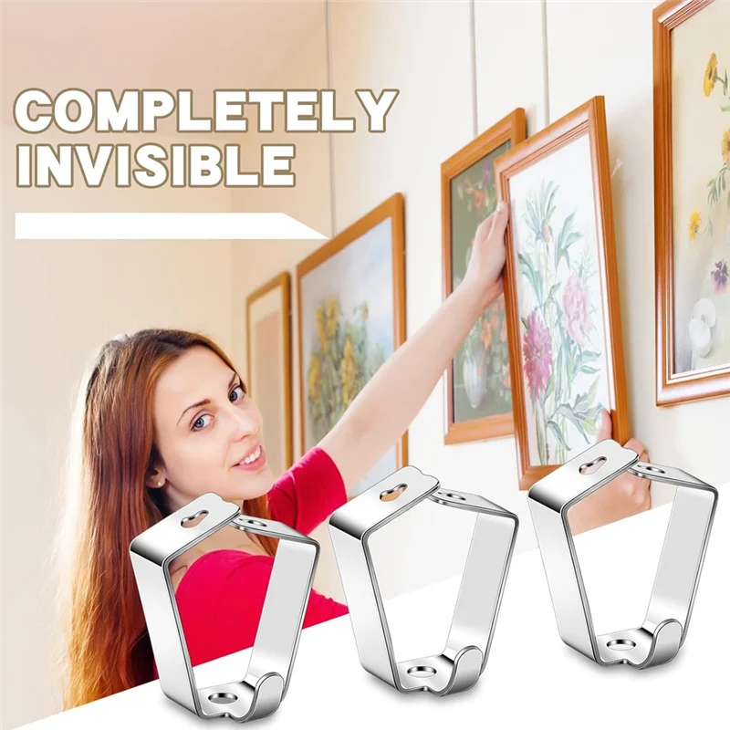 ABDJ-20 パック調整可能な画像吊り下げフックレールハンガーフックアート吊り下げシステムおよびその他の画像表示システム用