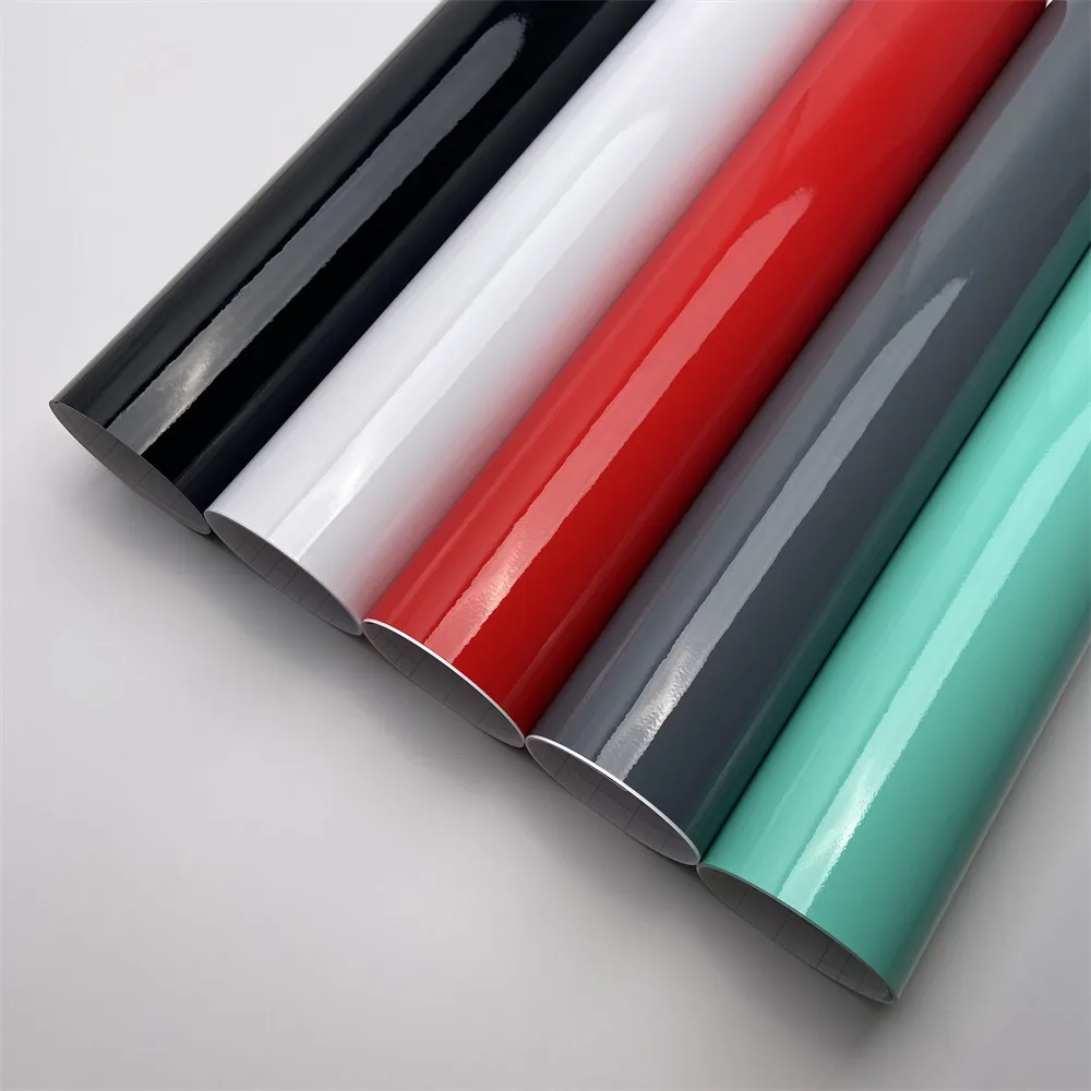 Vinilo Brillante para Envolver Automóviles y Motocicletas, Resistente al Agua, Adhesivo Brillante para Carrocería, Vinilo Autoadhesivo Negro y Blanco para Automóviles