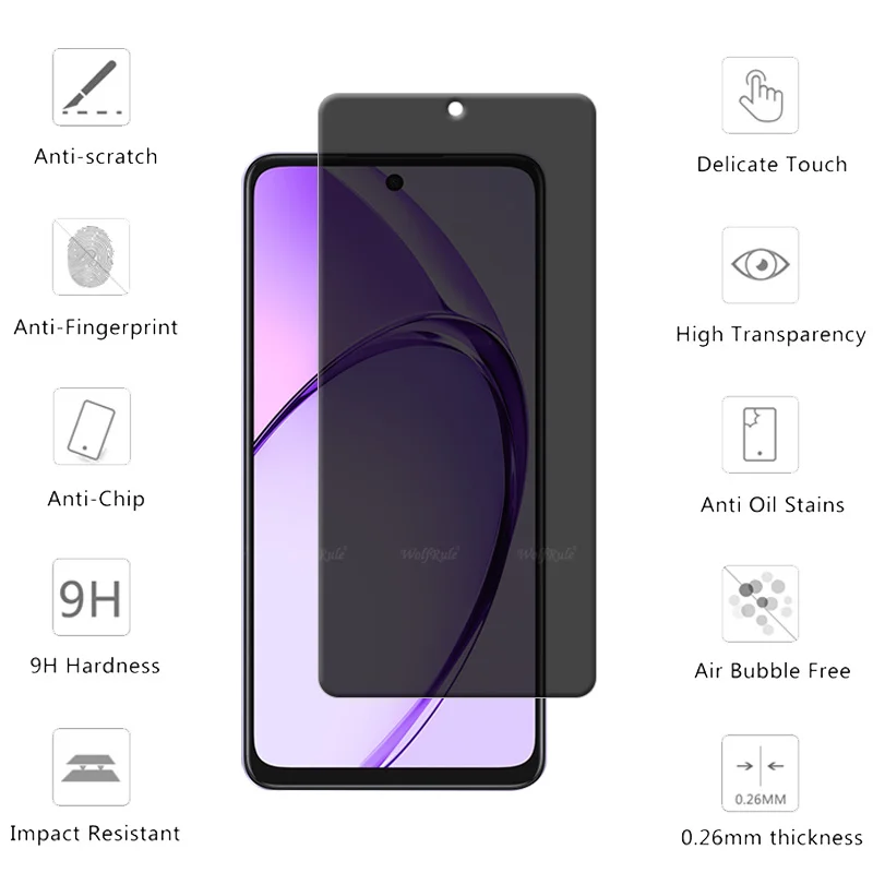 4Pcs For OPPO A40m Glass OPPO A40m Tempered Glass Phone Protective 9H HD Privacy Anti-Spy Glue Cover Screen Protector OPPO A40m