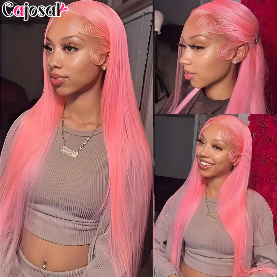 

Pink Straight 250% 34 36 Inch 13x4/13x6 Hd Pink Lace Front Wigs 613 Color Pre Plucked Gluels 100% Human Hair For Women Body Wave