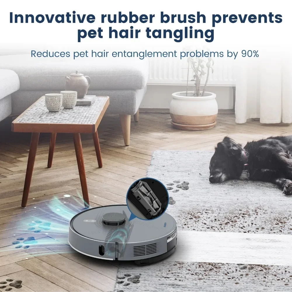 

L50+ Robot Vacuum and Mop Combo with 5500Pa Suction, Auto-Emptying Dust Base, Smart Mapping & Voice Control –Hard Floors