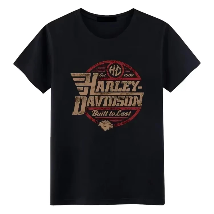 Men's Motorcycle Harleys Sport Davidson T Shirt Pure Cotton Clothes Summer Vintage Crewneck Oversize Tee Shirt Men Woman Clothes