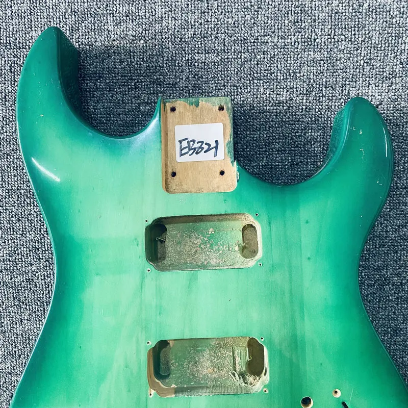 EB821 Electric Guitar Body Replace  HH Pickups 6 Screws Fixed Tremolo DIY Parts Solid Basswood Right Hand Transparent Green