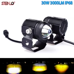 For Auxiliary Spotlight Lamp Moto Fog light Accessories Motorcycle Mini Driving Light Headlight Universal Dual Color ATV Scooter