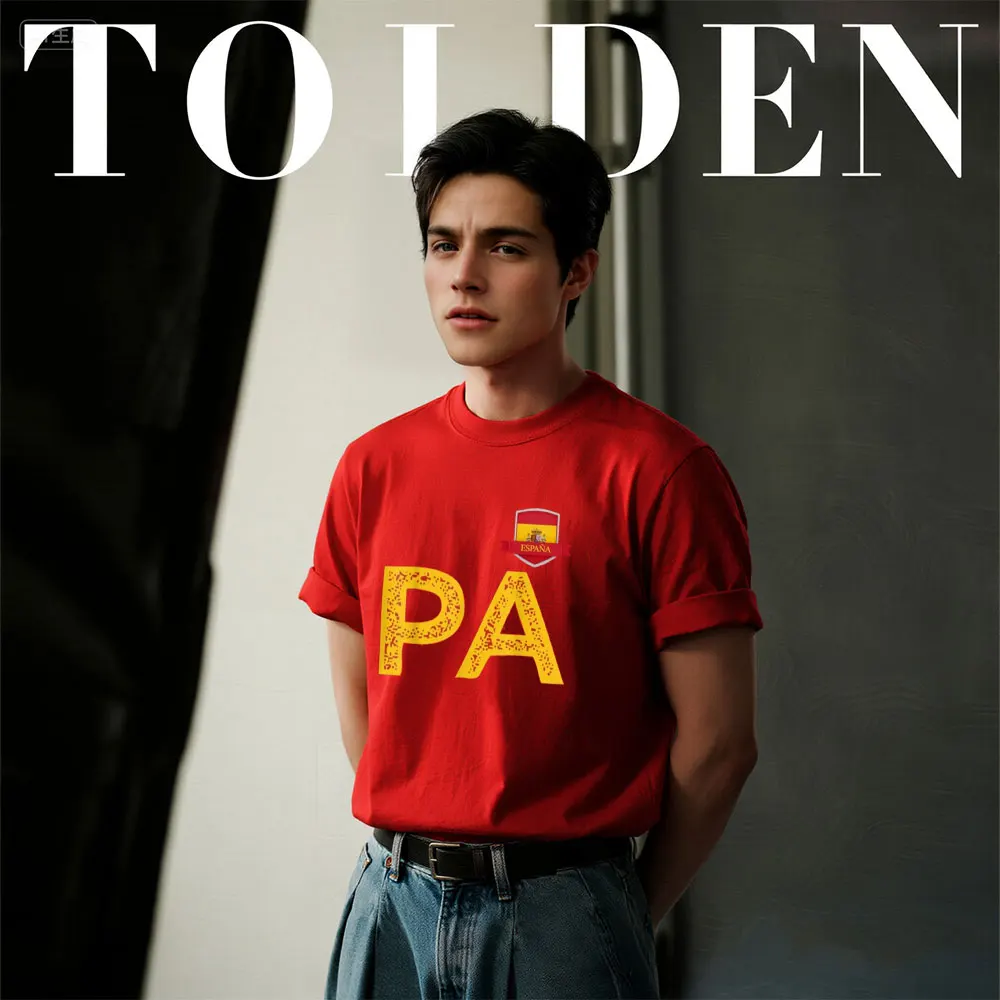

Spain España Human-Flag Letter P and A Spain España T-Shirt Summer Women Cotton T-Shirts Tops Streetwear Comfortable Personality
