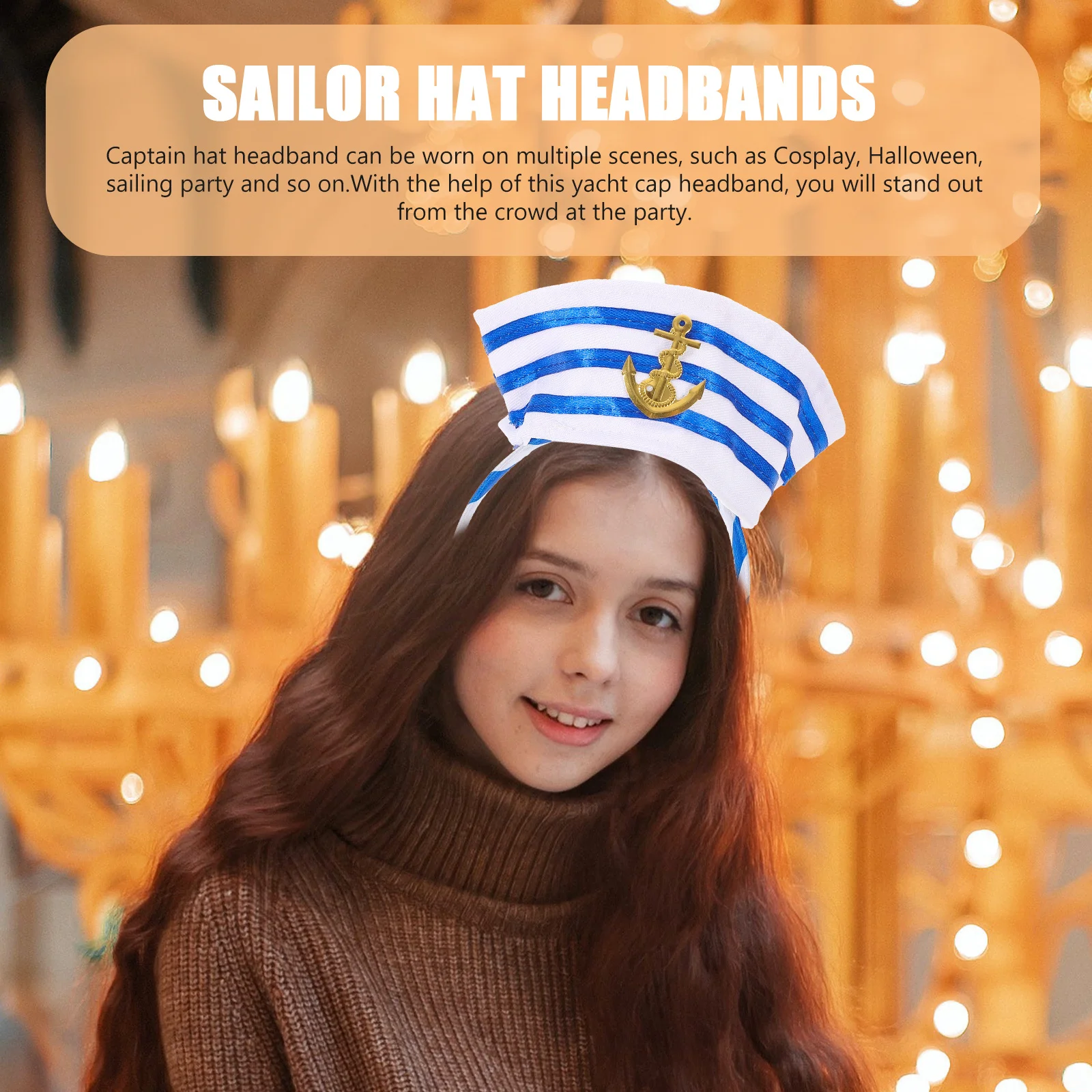 

Шляпа моряка, повязка на голову, морская кепка, обруч для волос для вечеринки, аксессуар для косплея, головной убор капитана яхты, повязки для волос для экипажа