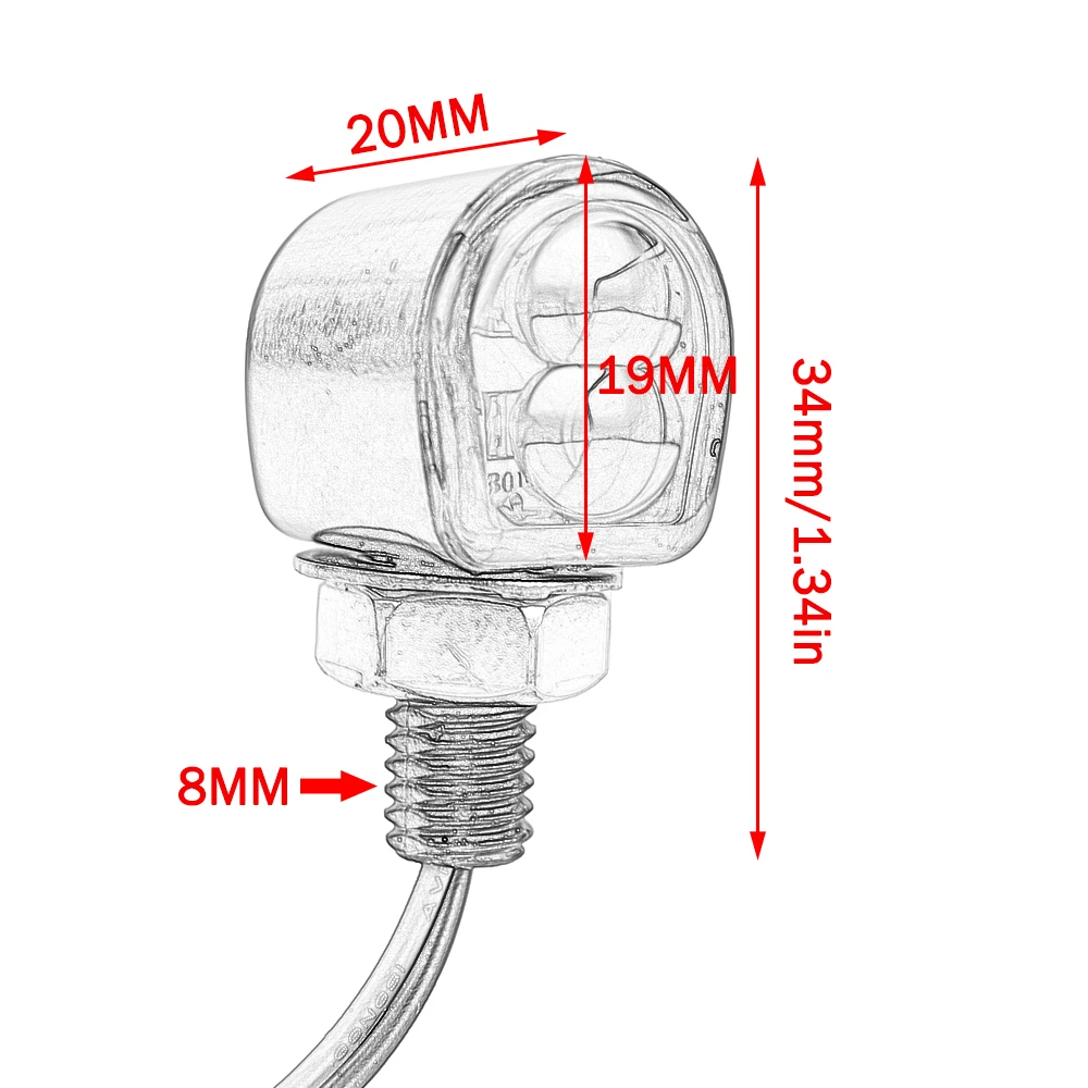 2pcs Universal Mini 12V Flashing Turn Signals Motorcycle LED Lights Amber Blinker Indicator Lamp For Cafe Racer Honda Yamaha