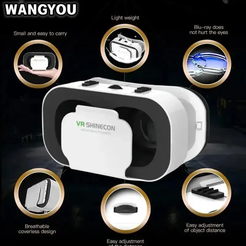 G05 3D VR SHINECON Glasses Headset Headmounted Virtual Reality Adjustable VR Glasses for 4.76inches Android Smart Phones